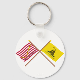 Chaveiro Crossed Navy Jack and Gadsden Flag