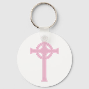 Chaveiro Cruz celta cor-de-rosa