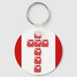 Chaveiro Cruz de Corações