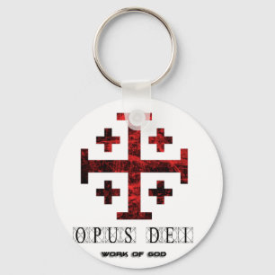 Chaveiro Cruz De Jerusalém - Opus Dei - Trabalho De Deus