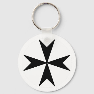 Chaveiro Cruz de Malta v2 (preto no branco)