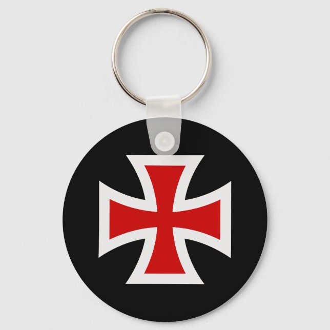 Chaveiro Cruz Templária Cavaleiro Premium Honra Arte Fina (Frente)