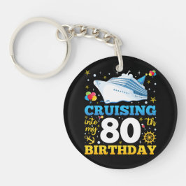 Chaveiro Cruzando Em Meu Círculo De Festa de aniversário 80