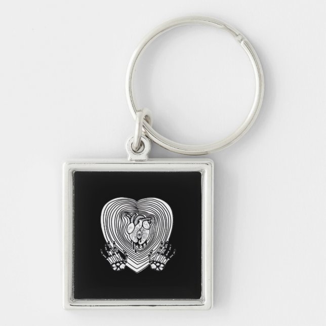 Chaveiro Crying Heart Classic - Skeleton mãos Heart (Frente)