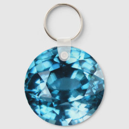 Chaveiro Crystal Blue Gemstone Zircon Dezembro Birthstone