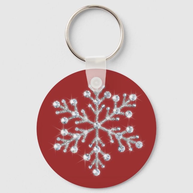 Chaveiro Crystal Snowflake (vermelho) (Frente)