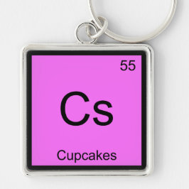 Chaveiro Cs - Símbolo de Elemento de Química de Cupcakes - 
