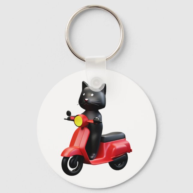Chaveiro CTE-CAT dirigindo motocicleta T-Shirt clássico (1) (Frente)