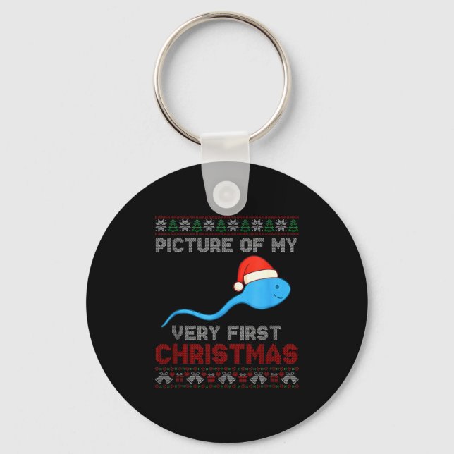 Chaveiro Cture Of My Very First Christmas Joke Funny Xmas  (Frente)