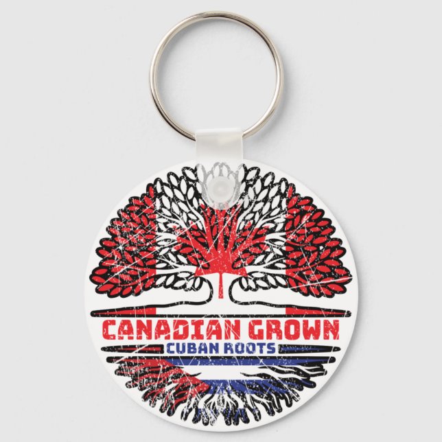 Chaveiro Cuba Cuba Cuba Canadá: Bandeira de Raízes de Árvor (Frente)