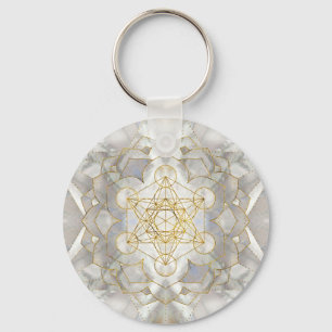 Chaveiro Cubo de Metatrão em Geometria Sagrada de Lotus