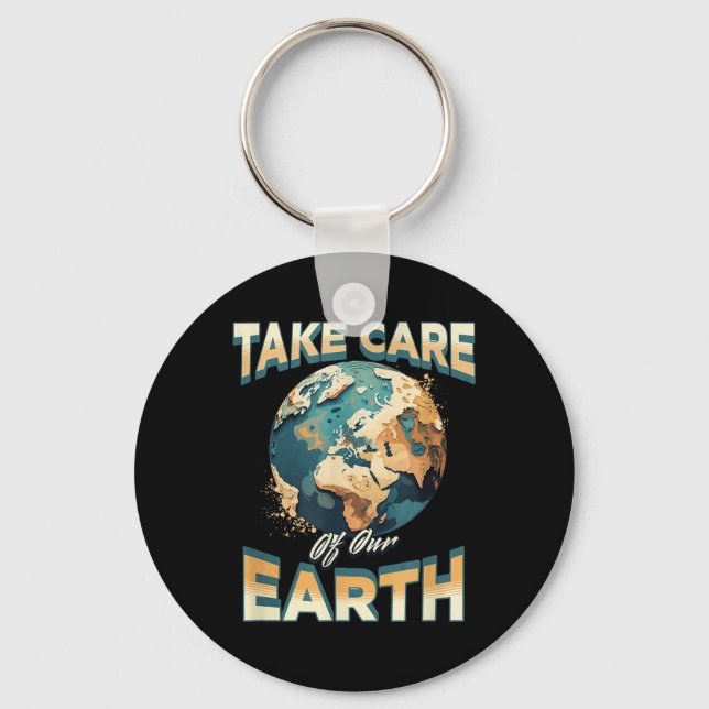 Chaveiro Cuidem Da Nossa Proteção Ambiental Da Terra (Frente)