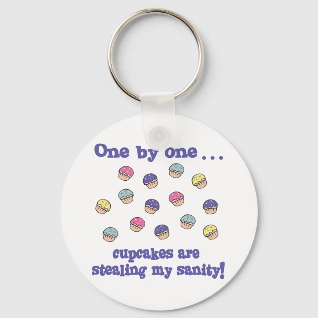 Chaveiro Cupcakes Roubando minha Sanidade (Frente)