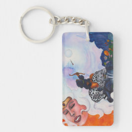 Chaveiro Cupido de aquarela, gato de cavalo Mãe Deusa Sonha