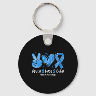 Chaveiro Cura Paz Amor Fita Azul Conscientização Ataxia