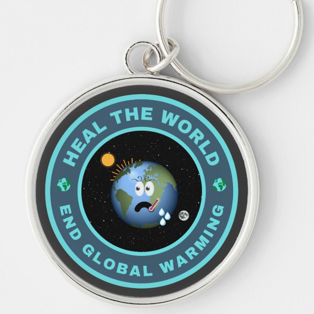 Chaveiro Curar o mundo. Acabar com o aquecimento global (Frente)
