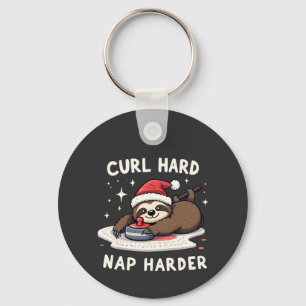 Chaveiro Curl Duro Nap Harder Curling Sport Sloth Xmas