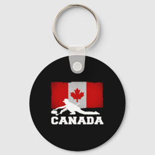 Chaveiro Curling Canadá Bandeira Orgulho Férias Viagem Cana
