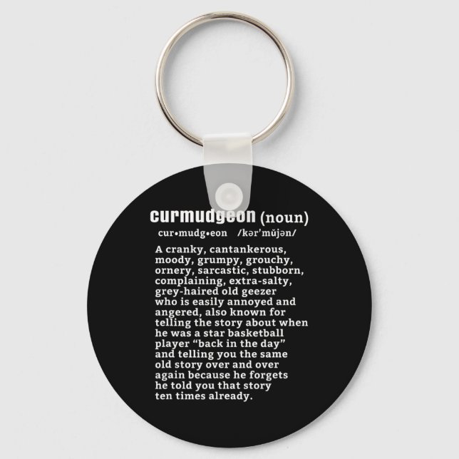 Chaveiro Curmudgeon (versão bysketbyll) Diversão Cidadão Ma (Frente)
