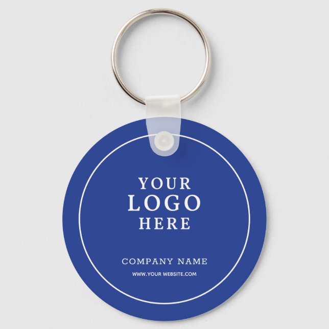 Chaveiro Custom Blue Business Logo Qr Code Promotional   (Frente)