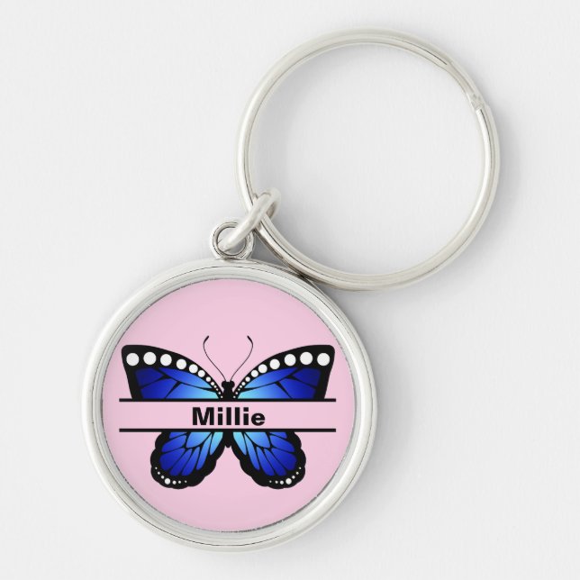 Chaveiro Custom Butterfly Name Keychain Gift for Her (Frente)