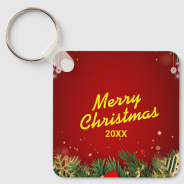 Chaveiro Custom Christmas Square Metal Keychain
