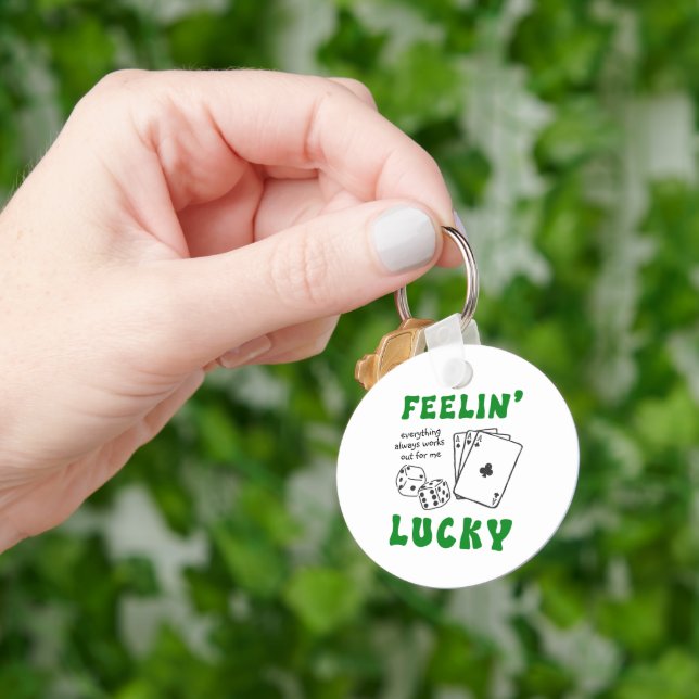 Chaveiro Custom Feelin' Lucky Postive Affirmation (Mão)