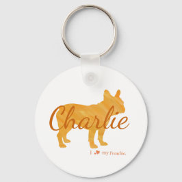 Chaveiro Custom French Bulldog Pastel Orange Frenchie