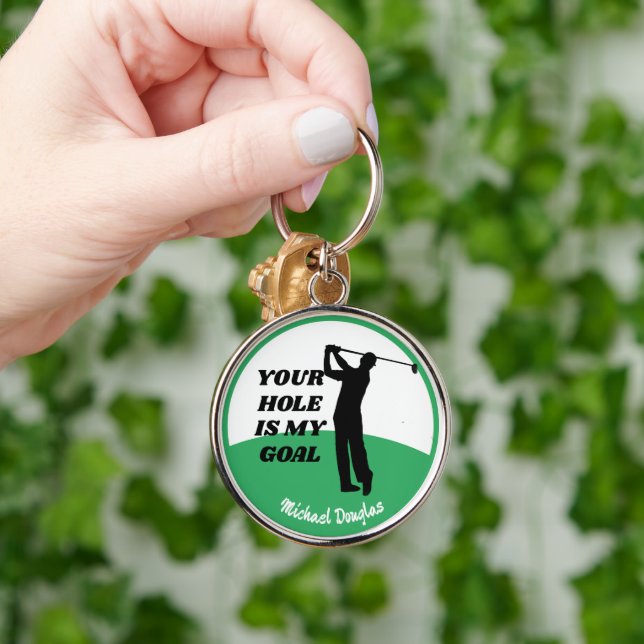 Chaveiro Custom Golf Keychain -Funny Personalized Golf Gift (Mão)