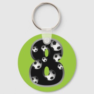 Chaveiro Custom Number 8 Soccer Keychain