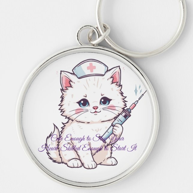 Chaveiro Custom Nurse Cat Skilled Enough (Frente)