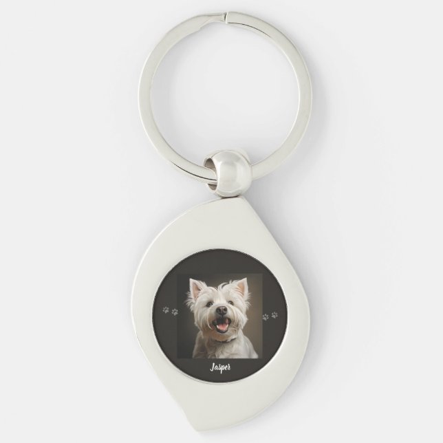 Chaveiro Custom Pet Keychain Using Your Photo & Name (Frente)