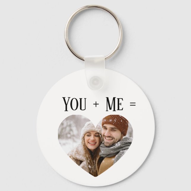 Chaveiro Custom Photo Couple Love Heart Keychain (Frente)