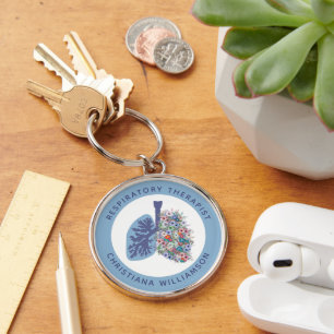 Chaveiro Custom Respiratory Therapist Floral Lungs Gift