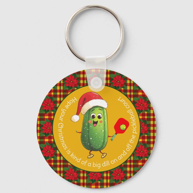 Chaveiro Custom text Santa's Pickleball Rally (Frente)