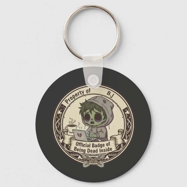 Chaveiro Customizable Dead Inside Badge  (Frente)