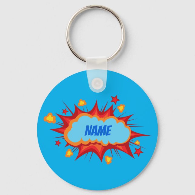 Chaveiro Customizable personalized comic explosion (Frente)