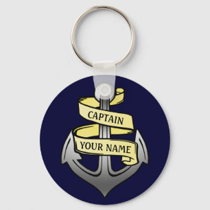 Chaveiro Customizable Ship Captain Your Name Anchor