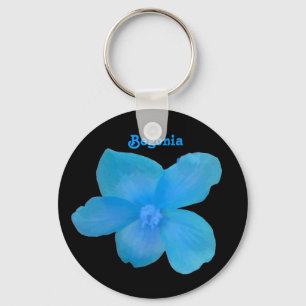Chaveiro customizável da begónia azul