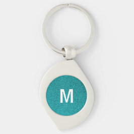 Chaveiro Customized Blue Glitter Monogram