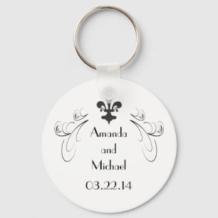 Chaveiro Customized Decorative Fleur de Lis Wedding