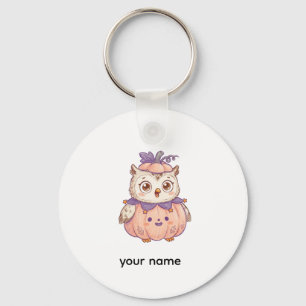 Chaveiro Cute Abóbora de Halloween Coruja Personalizada