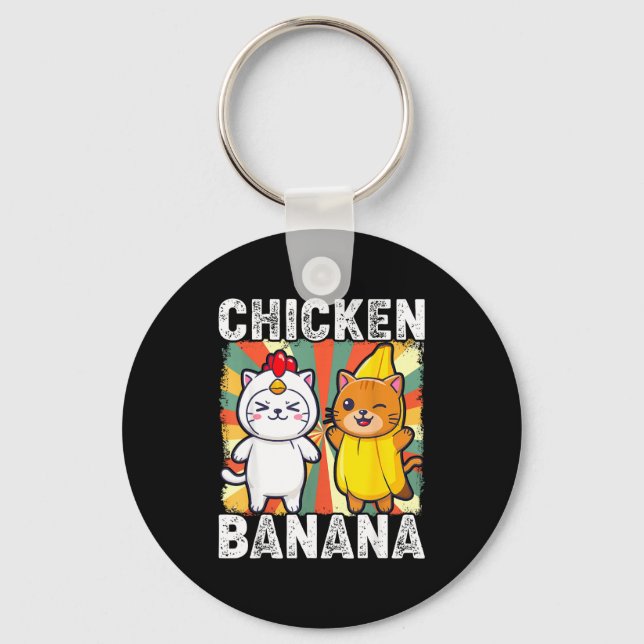 Chaveiro Cute Animals In Chicken And Banana Costumes Kawaii (Frente)