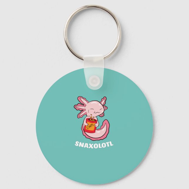 Chaveiro Cute Axolotl Lover Snaxolotl Kawaii Comida Axolotl (Frente)