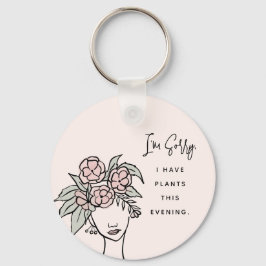 Chaveiro Cute Blush Ocupado com Meu Retrato Floral de Plant