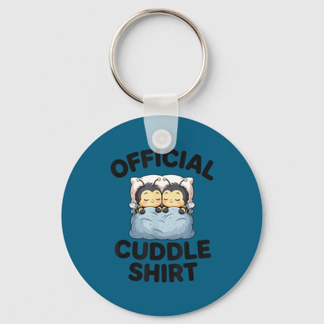 Chaveiro Cute Bumble Bee Couple Cuddle  (Frente)