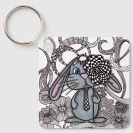 Chaveiro Cute Bunny Rabbit Zen Doodle Desenhado à