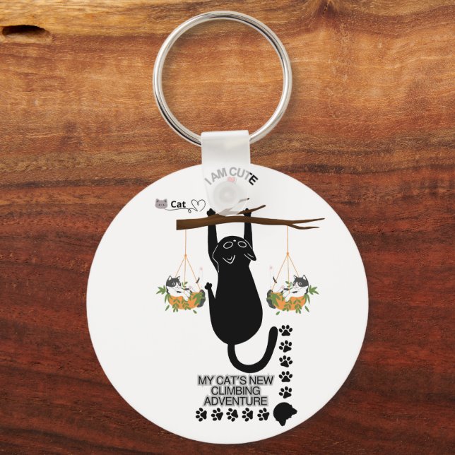 Chaveiro Cute Cat Keychain | Adorable Kitty Accessory (Verso)
