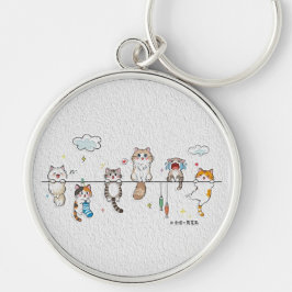 Chaveiro Cute Cats Hanging Keychain