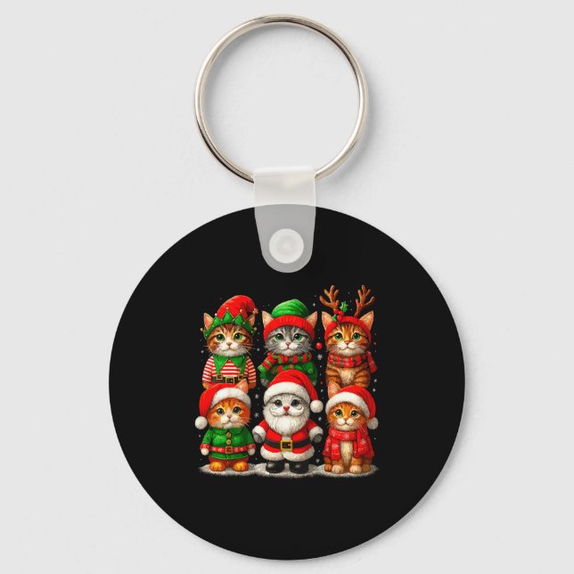 Chaveiro Cute Christmas Cats  (Frente)